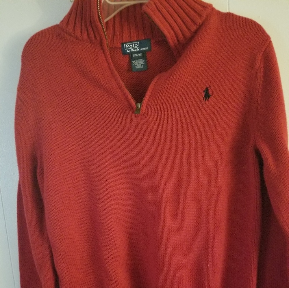 RALPH LAUREN-POLO HALF ZIP SWEATER